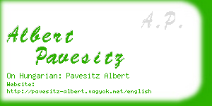 albert pavesitz business card